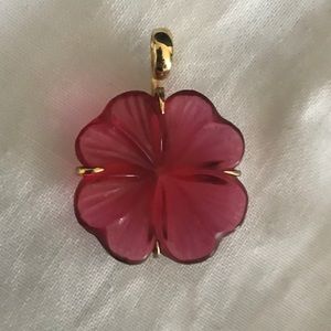Lalique fuchsia flower pendant